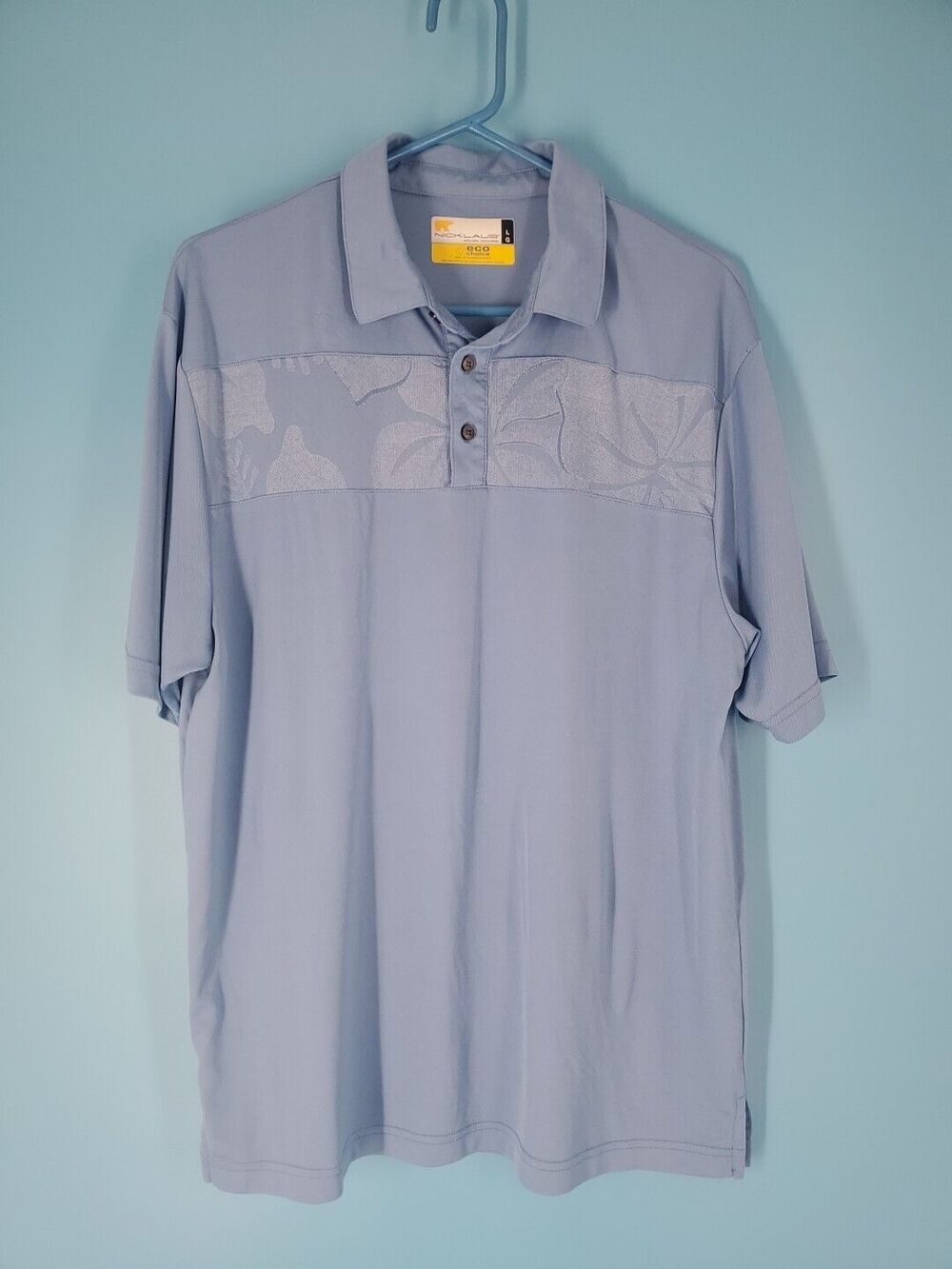 Nicklaus Sz Large Eco Choice Golf Shirt Short Sleeve Pullover Blue